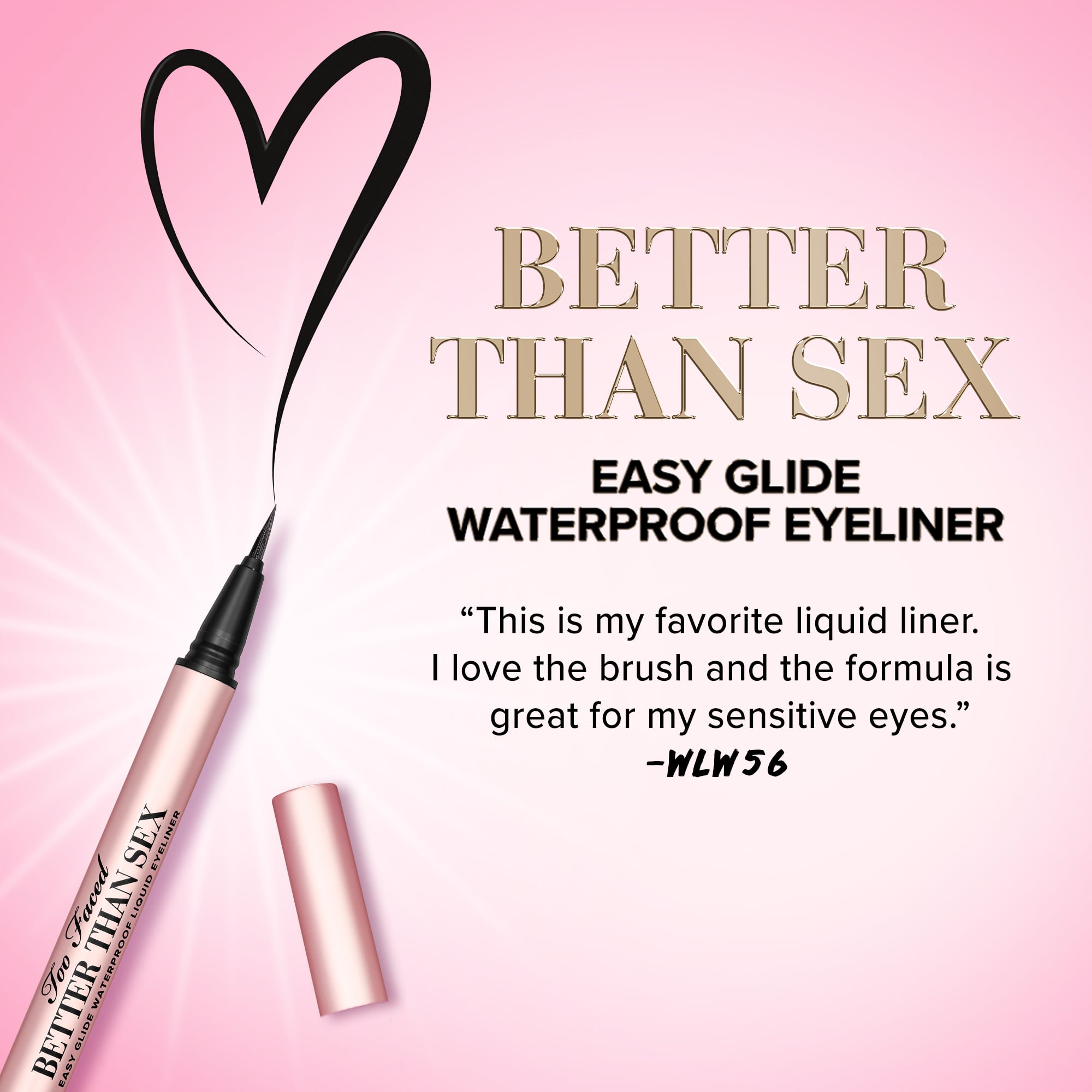 Better Than Sex Easy Glide Waterproof Liquid Eyeliner 24 Hour Waterproof Liquid Eyeliner, Chocolate, 0.6ml